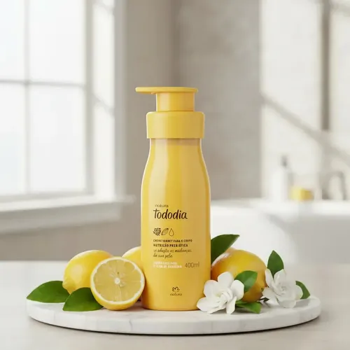 Crema para el cuerpo Limón Siciliano Y Gardenia Natura Tododia 400 ml.