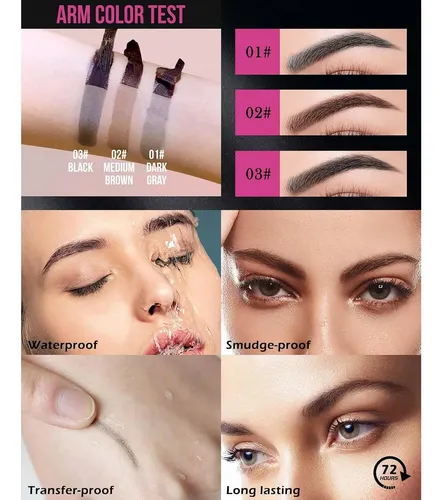 Gel Tintado Para Cejas Peel Off Tattoo 2pcs Marrón Medio