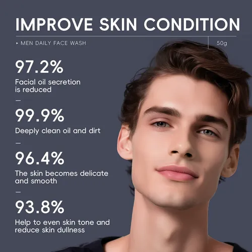Quiyum Men Daily Face Wash: Piel Fresca Y Limpia 50g