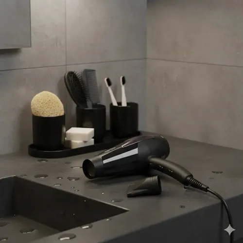 Secador De Pelo Profesional 2200w Kenta C/ Accesorios Negro