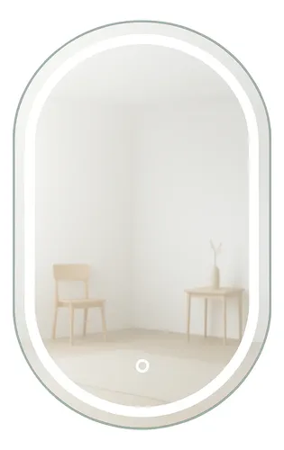 Espejo Ovalado Píldora Led 100x55cm Dimerizable Botón Táctil