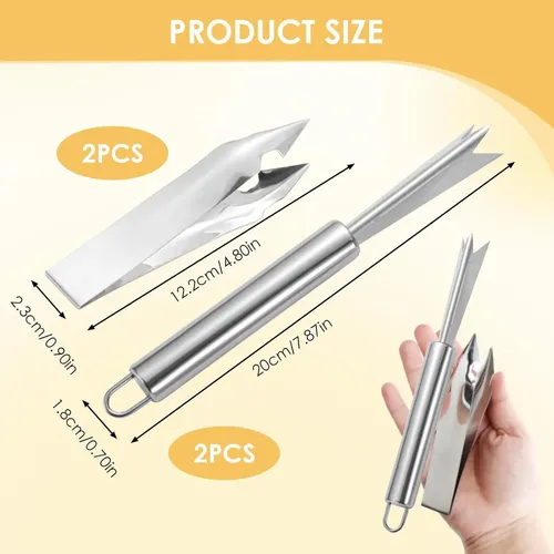 Set De 4 Removedor De Ojos De Piña En Acero Inoxidable