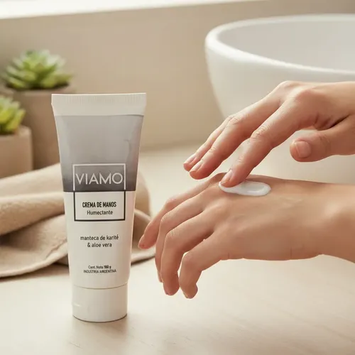 Crema De Manos Humectante Viamo X 100g Con Karité Y Aloe Manteca De Karité Y Aloe Vera