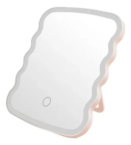 Espejo Maquillaje Luz Led Ondulado Aesthetic Tactil Usb