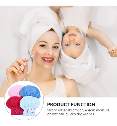 4 Gorros De Microfibra Para Secar El Cabello, Ultra Absorben