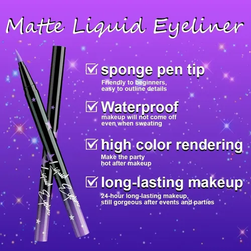 Eyeliner Lavanda Morado Evpct De Secado Rápido
