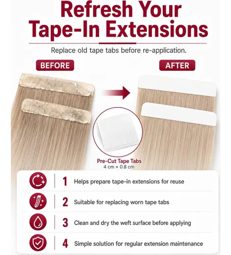 Extensiones Con Cinta Doble Cara Moresoo 36 Tabs 4 Cm X 0.8