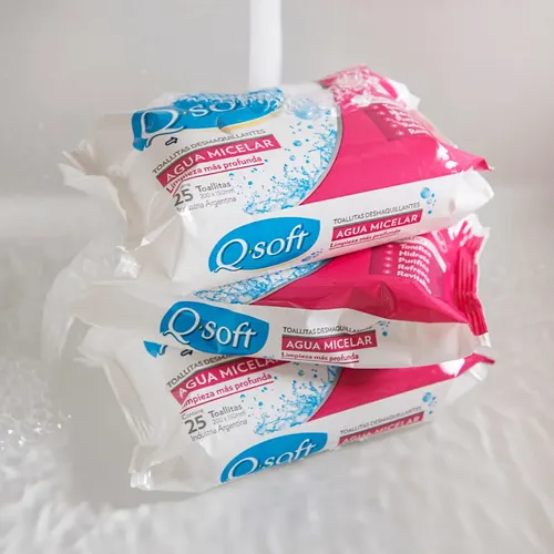 Toallitas Desmaquillantes Q-soft Agua Micelar (12 Paquetes)