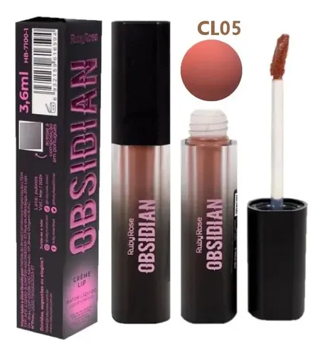 Labial Liquido Crema Cream Lip Obsidian Ruby Rose Hb7100