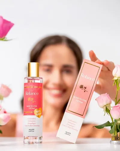 Rose Water Tonic, Natural Skin Cleansing Solution, Pink,