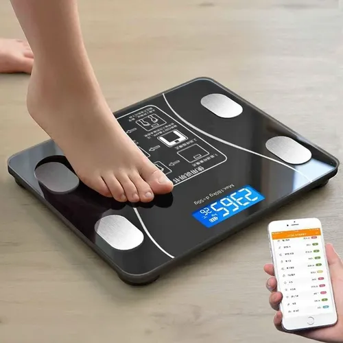 Báscula Digital Renpho Negra Con Bluetooth 180kg Pantalla App BG260R