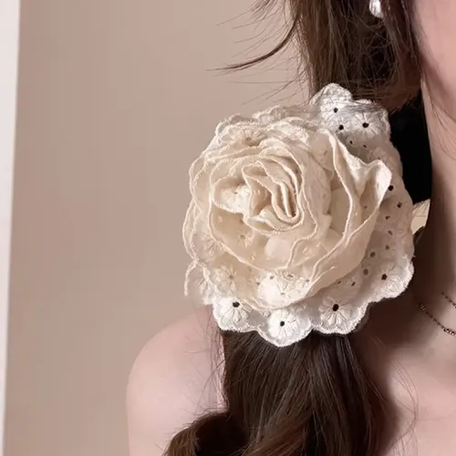 Pinza En Forma De Garra Para Mujer, De Tela, Con Forma De Fl