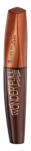 Máscara de pestañas Rimmel London Wonder’Full con aceite de Argán 11ml color extreme black 1 unidad