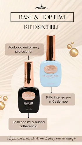 Base Y Top Coat Navi Esmalte Semipermanente Transparente10ml