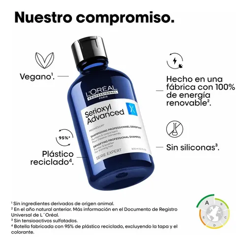 Kit Loreal Serioxyl Advanced Shampoo + Serúm Densificante
