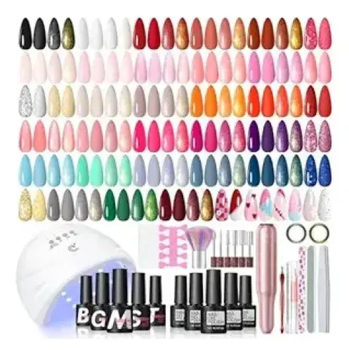 Kit Gel Uñas 35 Colores Uv Base Top Coat Manicura