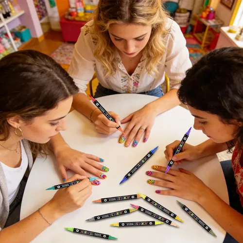 Marcadores De Uñas Impermeables, 24 Colores, Secado Rápido A