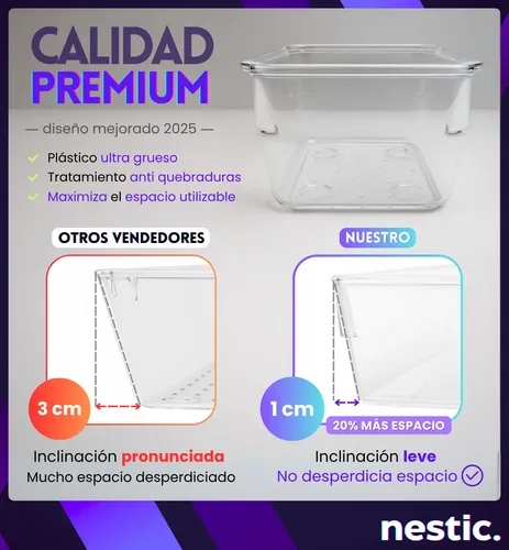 Contenedores Acrílico Chico Organiza Cajón Maquillaje Bijou