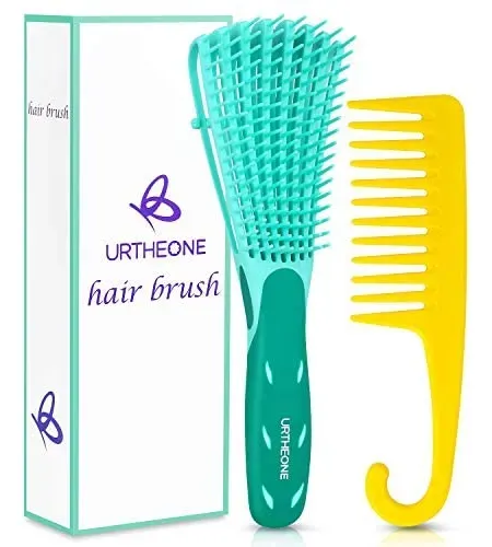 Set Peine Y Cepillo Desenredante Para Cabello Afro