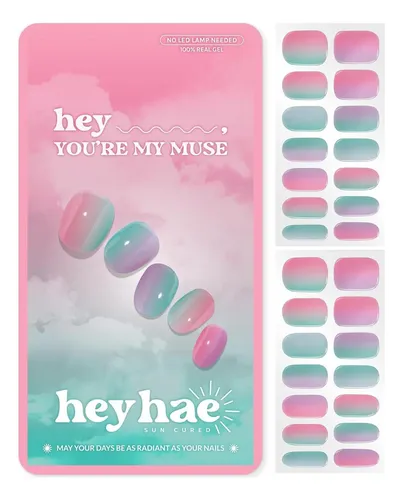 Parches De Uñas Gel Semi Curado Heyhae 28 Pzs