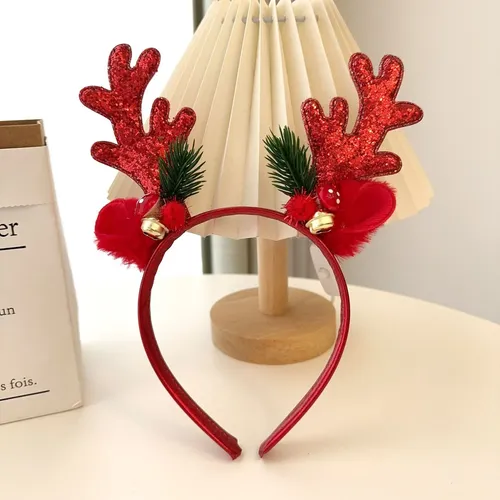 Diadema Con Cuernos Brillantes Con Campanas Para Decoración