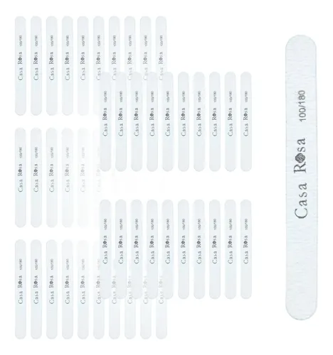 Pack X50 Limas Casa Rosa 100/180 Uñas Esculpidas Curva