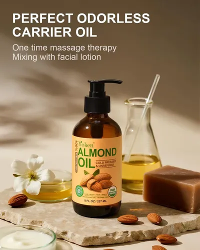 Aceite De Almendras Yoken Organic Prensado En Frío 237 Ml