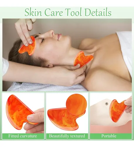 Gua Sha De 24 Piezas En Resina Corazón  Sherr, 7.6 X