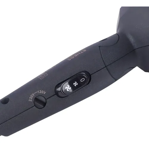 Secador Pelo Plegable 2 Velocidades 1000w 110v 220v Boquilla Color Negro