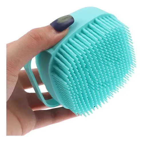 Cepillo Dispensador Jabón Silicona Limpiador Corporal Masaje Fragancia Celeste