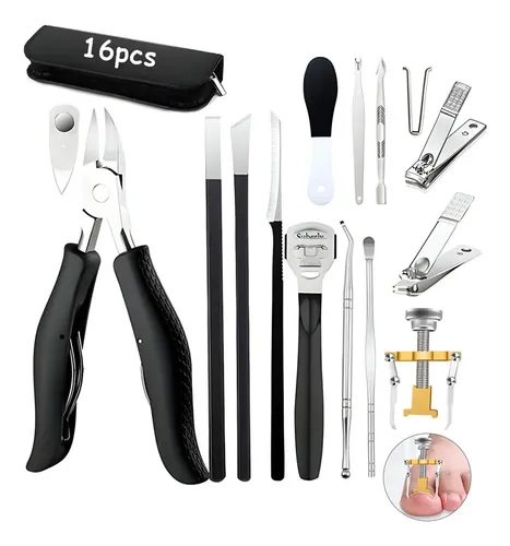 16 Pedicure Kit Profesional Manicure Cortar Uñas Encarnadas