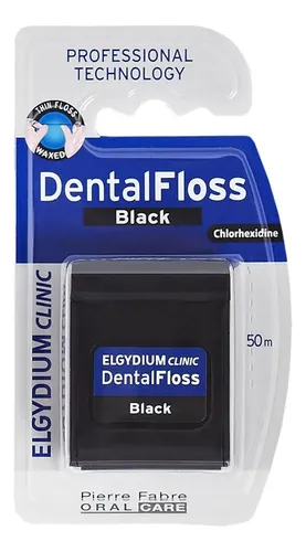 Hilo Dental Elgydium Clinic Black Chlorhexidine Negro 50 m Encerado