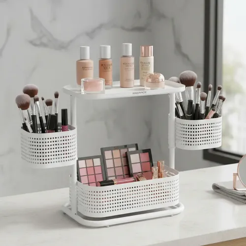 Organizador Maquillaje Porta Cosmetico Brochas Giratorio Kr