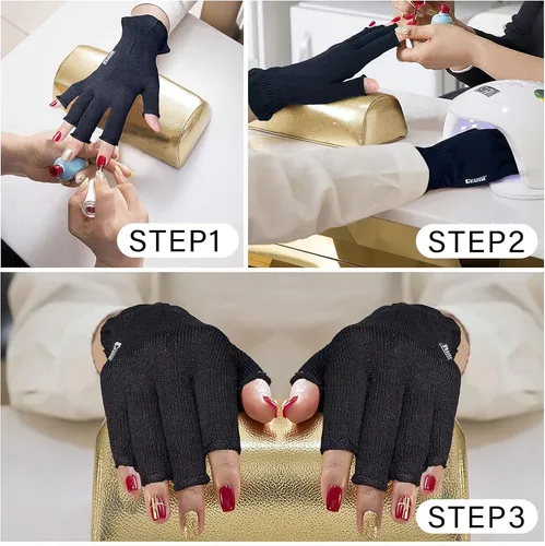Guantes Algodón Negros Sin Dedos Hidratantes 3 Pares