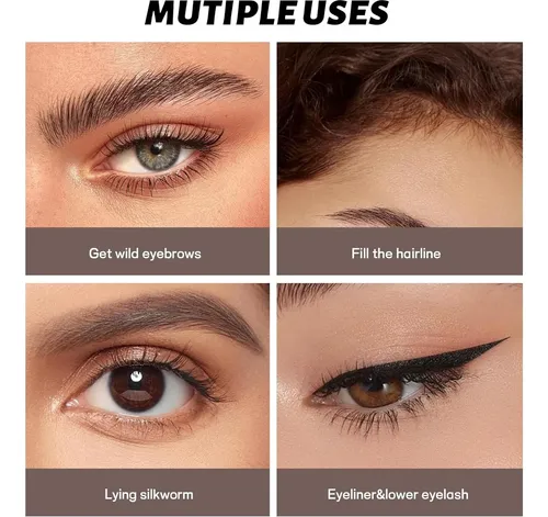 Lápiz Microblading Vegano Taupe 2 Pack Con 2 Brochas