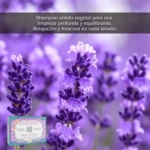 Shampoo Sólido Lavanda Lemongrass 100 G sin Sulfatos, Sin Sci