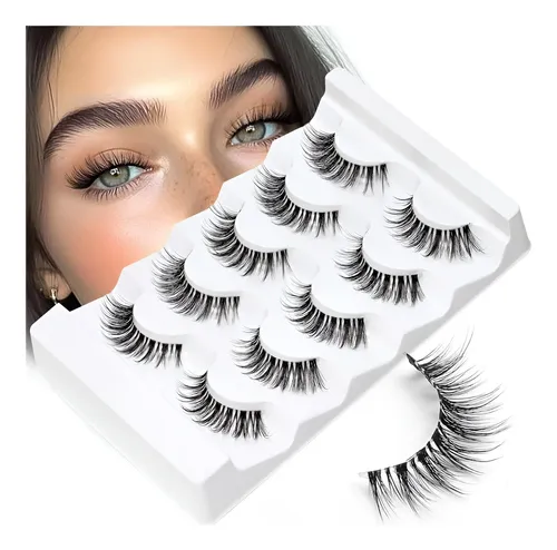 Pestañas Postizas Wispy Veleasha 5 Pares Banda Transparente