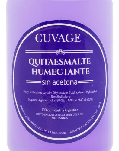 Cuvage Quitaesmalte Uñas Humectante Sin Acetona X100ml