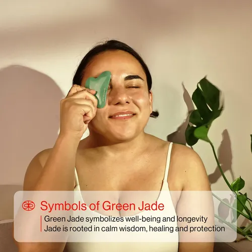 Herramientas Faciales Gua Sha Rena Chris, Piedra De Jade Nat