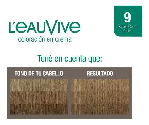 L’eau Vive Kit Tintura Coloración En Crema Tono 9 Rubio claro claro
