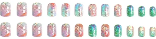 Uñas Press-on Cuadradas 24pcs Linmeizai Design S-26