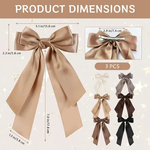 6 Lazos Doble Capa Para Cabello Niña