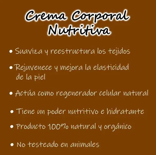 Crema Natural Y Artesanal Nutritiva Para Cuerpo Y Manos 200m