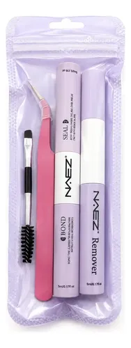 Set Aplicador Pestañas Naez Adhesivo Sellador Removedor