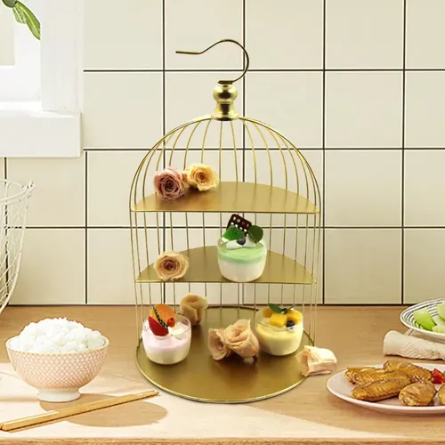 – Birdcage Cake Stand Organizador De Maquillaje Joyas =