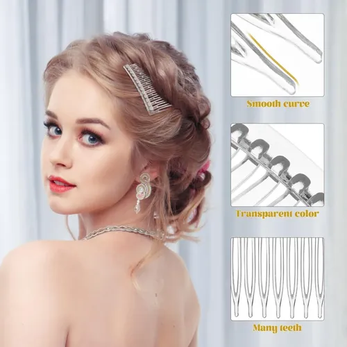 10 Peinetas Para Cabello Transparentes Peine De Pelo Lateral