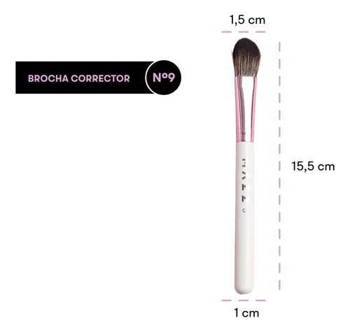 Brocha Corrector Mazz Pelo Sintético Suave Punta Redondeada Vegano