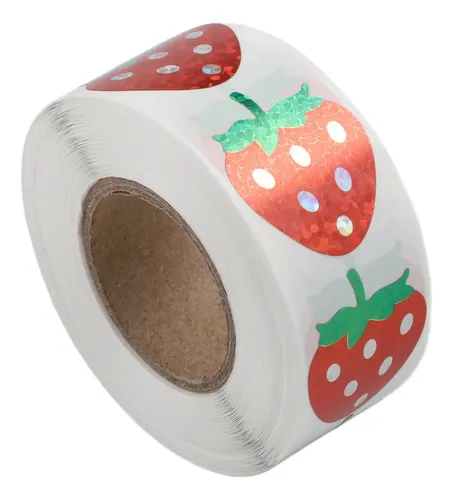 Papel Recubierto Para Regalos: Pegatinas De Fresa