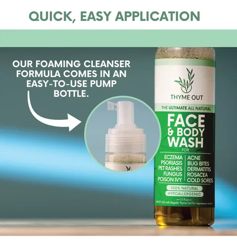 Gel De Baño Facial Y Corporal Thyme Out, Totalmente Natural,