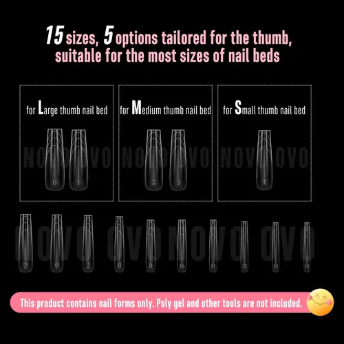 Nail Dual Forms Novo Ovo, Forma Cuadrada, Cónica, Para Polig